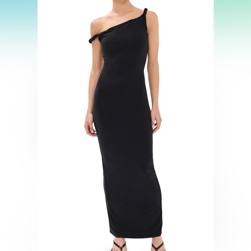 Good American Black One-Shoulder Dress